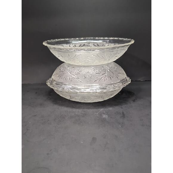 Anchor Hocking Oval Serving‎ Bowl Set, Clear Sandwich Glass, Vintage, Set Of 3 - Picture 9 of 10